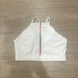 Nike White Bra with Multicolor Stripe